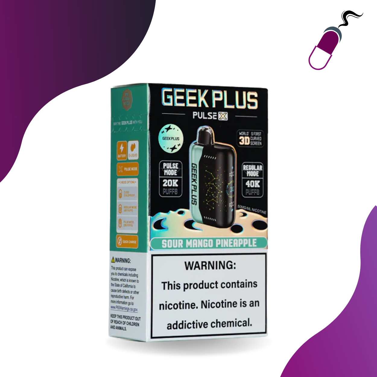 Geek Plus - Pulse X 40K CLEAR unflavoured 5pk