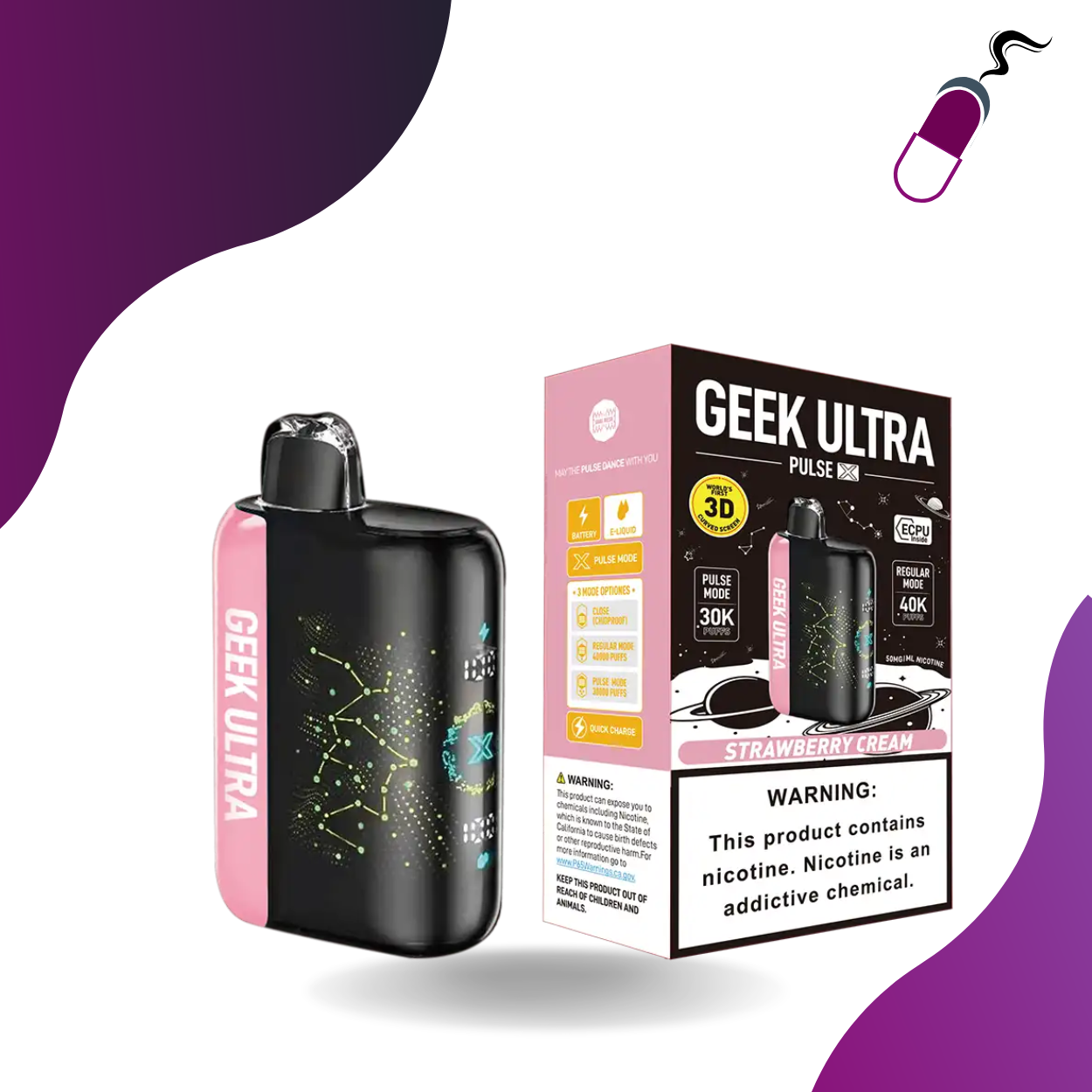 Geek Plus - Pulse X 40K CLEAR unflavoured 5pk